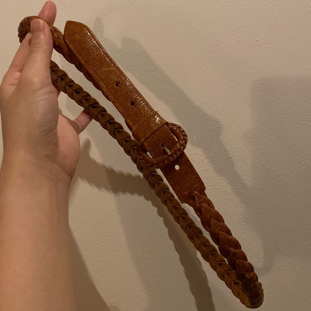 Vintage leather braided belt